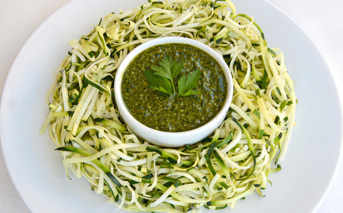 Zucchini Fettuccine Pesto